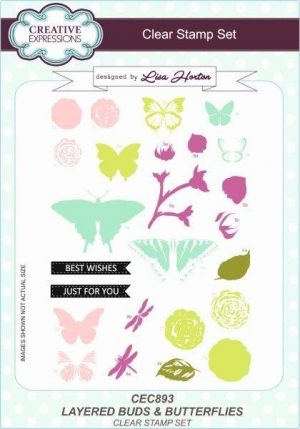 Creative Expressions Clear Stamp Set Layered Buds & Butterflies